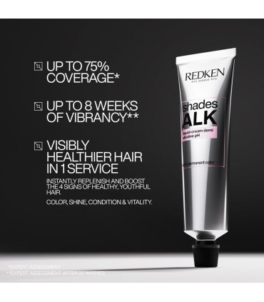 Краска для волос Redken Shades ALK — до 75% покрытия седины, без аммиака, 8 недель стойкости цвета